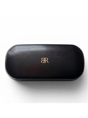 Banana Republic Black Faux Leather Clamshell Glasses Case with‎ Cleaning Cloth